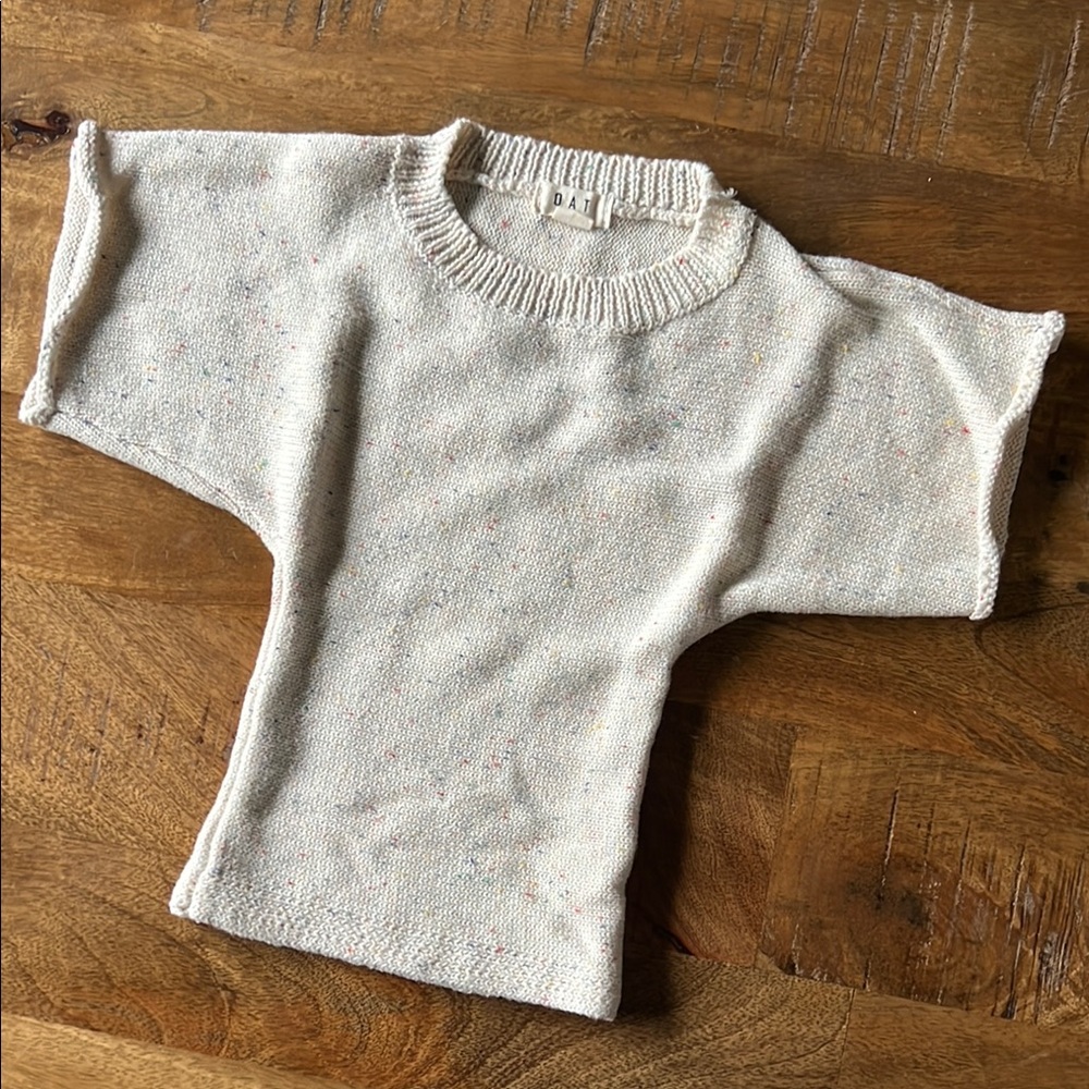 Oat Co confetti oversized knit tee size 6-12 months. Like new